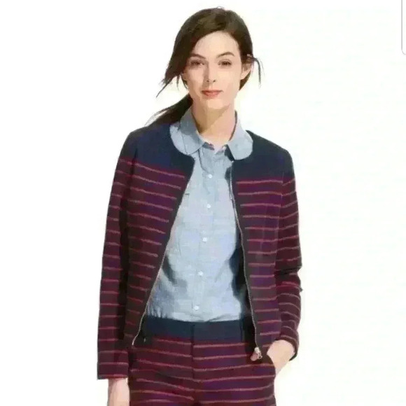 Tommy Hilfiger Women's Basket-Weave Striped Jacket - Picture 1 of 3